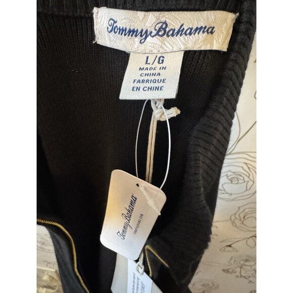 Tommy Bahama Dress Sweater Size Large Black Cable Knit Long Sleeve Zip New 057 - Picture 8 of 8